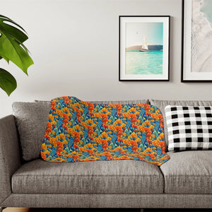 Autumn Trees Pattern Blanket – Plush Sherpa - Dipaliz - Blankets