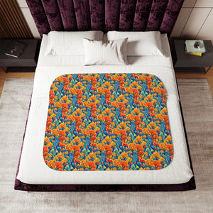 Autumn Trees Pattern Blanket – Plush Sherpa - Dipaliz - Blankets