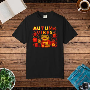 Autumn Vibes Frog Tee - Cozy Fall Fashion Comfort - Dipaliz - Black / s - T-shirts