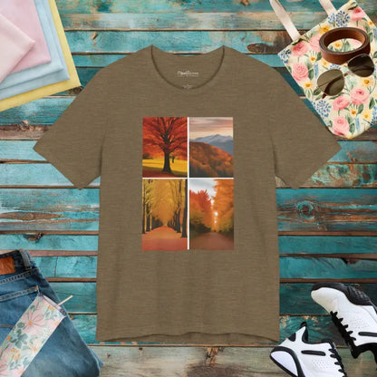 Autumn Vibes Unisex Tee: Cozy Comfort Meets Fall Style - Heather Olive / s T-shirt