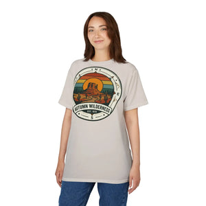 Autumn Wilderness Scenic Tee – Retro Desert Compass Graphic Shirt - T-shirts