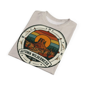 Autumn Wilderness Scenic Tee – Retro Desert Compass Graphic Shirt - T-shirts
