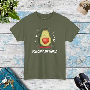 Heavy Cotton Avocado Tee - Ultimate Comfort World Love - Dipaliz - Military Green / s - T-shirts