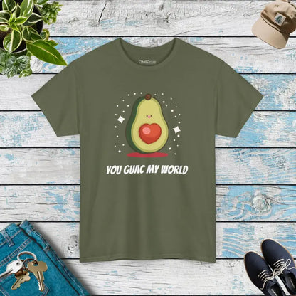 Rock the World: Ultimate Comfort Avocado Love Tee - Military Green / s T-shirt