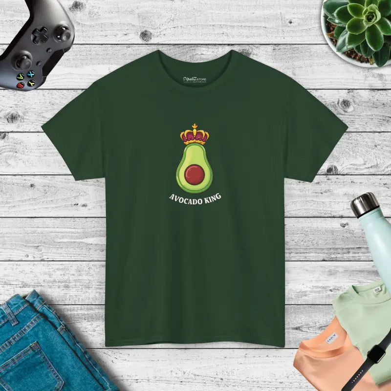 Avocado King Unisex Tee: your Casual Style Essential - Forest Green / s T-shirt