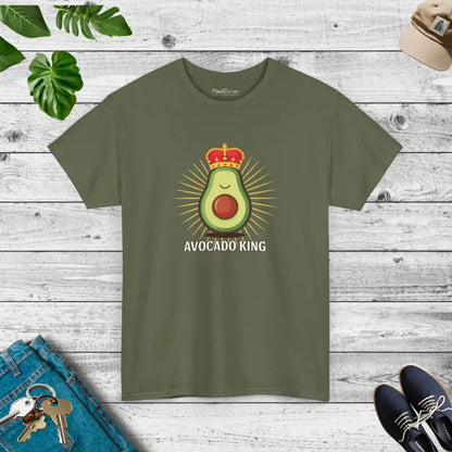 Rock your Style with the Avocado King Heavy Cotton Tee - Military Green / s T-shirt