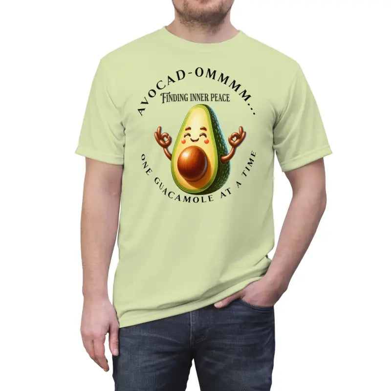 Avocado Om Unisex Cut & Sew Tee (aop) Meditation - White Stitching / 4 Oz. / s All Over Prints