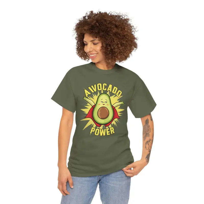 Avocado Power T-shirt: Elevate your Style with Comfort and Durability - Military Green / s T-shirt