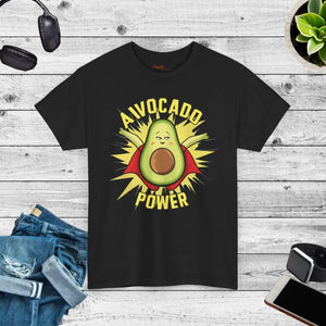 Avocado Power T-shirt - Unisex Eco Cotton Tee - Dipaliz - Black / s - T-shirts
