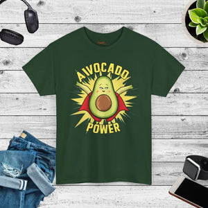 Avocado Power T-shirt - Unisex Eco Cotton Tee - Dipaliz - Forest Green / s - T-shirts