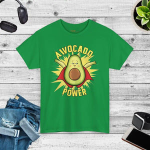 Avocado Power T-shirt - Unisex Eco Cotton Tee - Dipaliz - Irish Green / s - T-shirts
