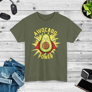 Avocado Power T-shirt - Unisex Eco Cotton Tee - Dipaliz - Military Green / s - T-shirts