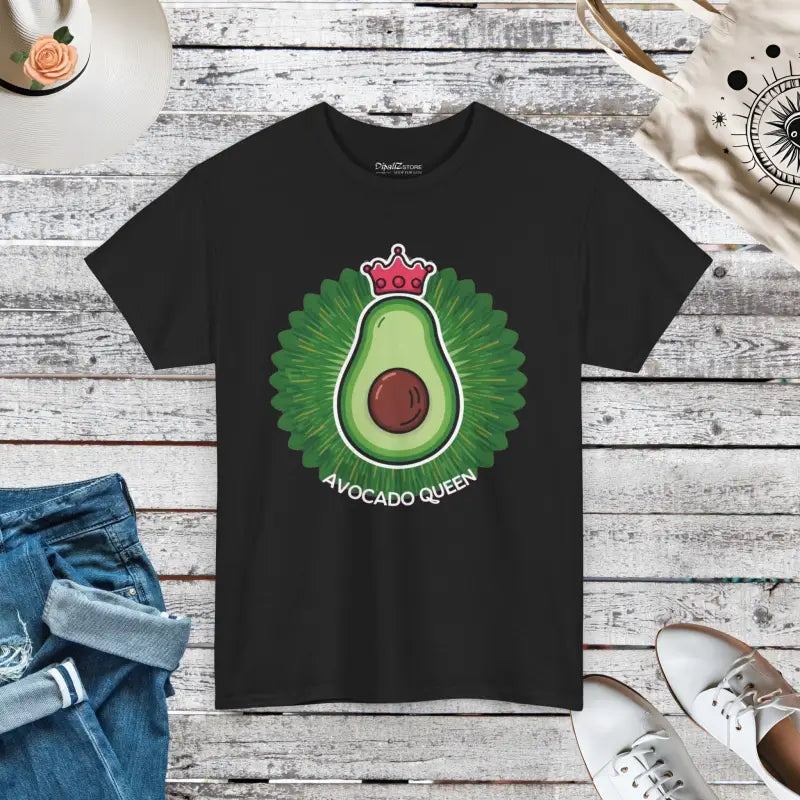 Rock the Guac: Heavy Cotton Avocado Tee for All - Black / s T-shirt