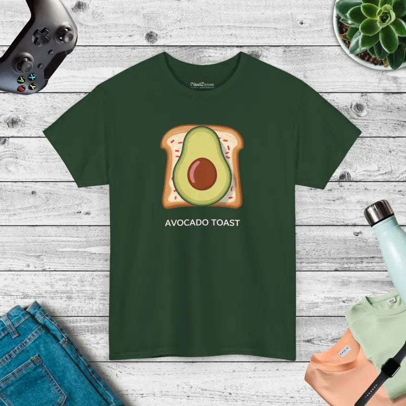 Avocado Toast Unisex Tee Heavy Cotton Fashion Trend 2024 - Forest Green / s T-shirt