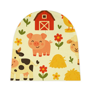 Cute Farm Animals Baby Beanie - Print Newborn Hat - Dipaliz - & Toddler Hats