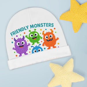 Soft Baby Beanie - Friendly Monsters Interlock Knit - Dipaliz - & Toddler Hats