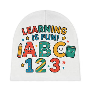 Baby Beanie - Cute Educational Infant Hat Abc 123 Print - Dipaliz - one Size / White - & Toddler Hats