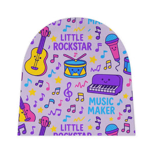 Rockstar Music Maker Pattern Infant Hat - Playful Beanie - Dipaliz - one Size / White - Baby & Toddler Hats