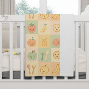 Pastel Fruits Soft Fleece – Cozy Baby Blanket - Dipaliz - Blankets