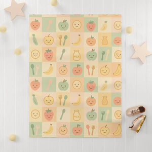 Pastel Fruits Soft Fleece – Cozy Baby Blanket - Dipaliz - Blankets