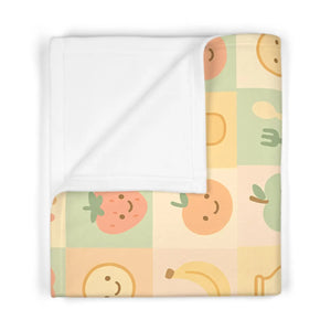 Pastel Fruits Soft Fleece – Cozy Baby Blanket - Dipaliz - Blankets