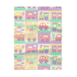 Pastel Cars Baby Blanket – Planes Fleece - Dipaliz - Blankets
