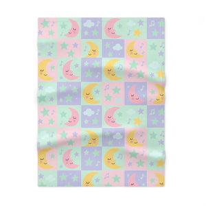 Soft Fleece Nursery Blanket Moon and Stars - Dipaliz - Blankets