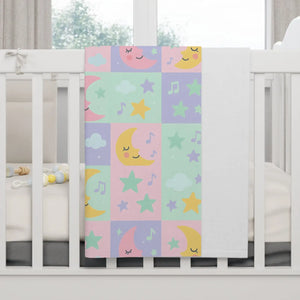 Soft Fleece Nursery Blanket Moon and Stars - Dipaliz - Blankets
