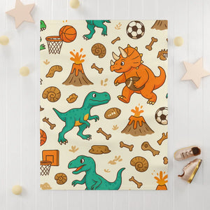 Baby Dinosaurs Fleece – Pastel Nursery Blanket - Dipaliz - Blankets