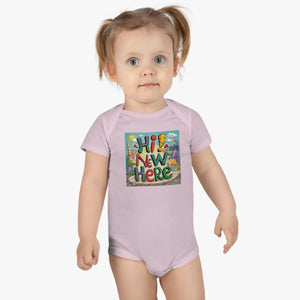 Luxe I’m New Here Baby Onesie - Cotton Snap Closure - Dipaliz - One-pieces