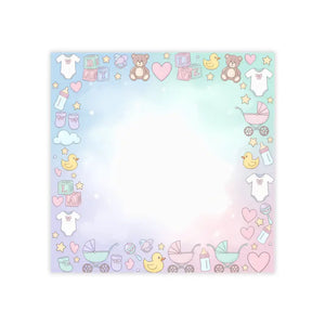 Baby Shower Pastel Border Post-it Notes - Cute Icons - Dipaliz - Paper Products