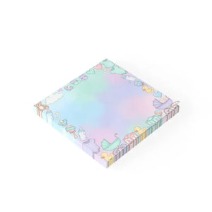 Baby Shower Pastel Border Post-it Notes - Nursery Icons - Dipaliz - 3’’ x / White - Paper Products