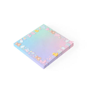 Baby Shower Pastel Border Sticky Notes - Cute Nursery Icons - Dipaliz - 3’’ x / White - Paper Products