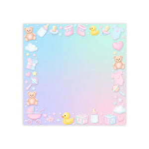Baby Shower Pastel Border Sticky Notes - Cute Nursery Icons - Dipaliz - Paper Products