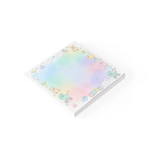 Baby Shower Pastel Border Sticky Notes - Newborn Stationery - Dipaliz - 3’’ x / White - Paper Products