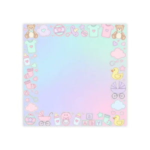 Baby Shower Pastel Note Pads - Cute Icons Sticky Notes - Dipaliz - 4’’ x / White - Paper Products