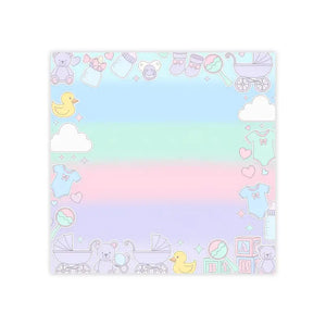 Baby Shower Pastel Sticky Notes - Cute Nursery Icons - Dipaliz - 4’’ x / White - Paper Products