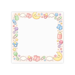 Pastel Baby Border Sticky Notes - Shower Planning - Dipaliz
