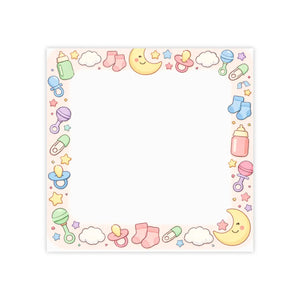 Pastel Baby Border Sticky Notes - Shower Planning - Dipaliz