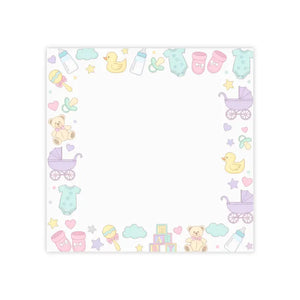 Baby Shower Sticky Notes - Pastel Icons Design - Dipaliz - 4’’ x / White - Paper Products