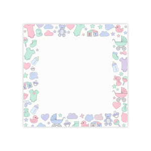 Pastel Baby Icons Sticky Notes - Shower Post-its - Dipaliz - 4’’ x / White - Paper Products