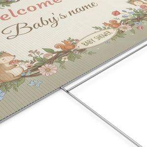 Custom Woodland Baby Shower Yard Sign Forest Friends - Dipaliz - Sidewalk & Signs