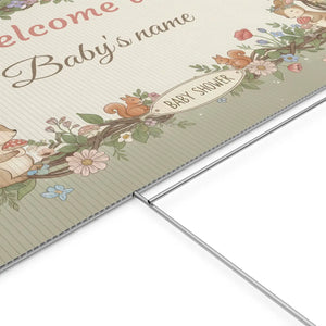 Custom Woodland Baby Shower Yard Sign Forest Friends - Dipaliz - Sidewalk & Signs