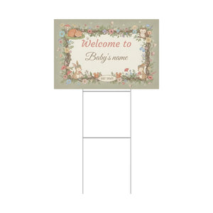 Custom Woodland Baby Shower Yard Sign Forest Friends - Dipaliz - Sidewalk & Signs