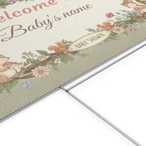 Custom Woodland Baby Shower Yard Sign Forest Friends - Dipaliz - Sidewalk & Signs