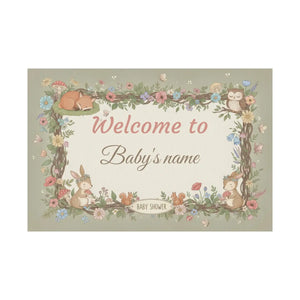 Custom Woodland Baby Shower Yard Sign Forest Friends - Dipaliz - Sidewalk & Signs