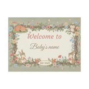 Custom Woodland Baby Shower Yard Sign Forest Friends - Dipaliz - Sidewalk & Signs