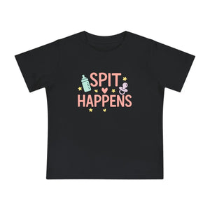 Cute Pastel Baby Bodysuit Tee - Spit Happens Cotton - Dipaliz - Black / 3-6m - Kids Clothes
