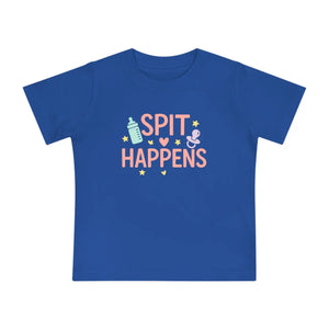 Cute Pastel Baby Bodysuit Tee - Spit Happens Cotton - Dipaliz - True Royal / 3-6m - Kids Clothes