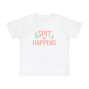 Cute Pastel Baby Bodysuit Tee - Spit Happens Cotton - Dipaliz - White / 3-6m - Kids Clothes